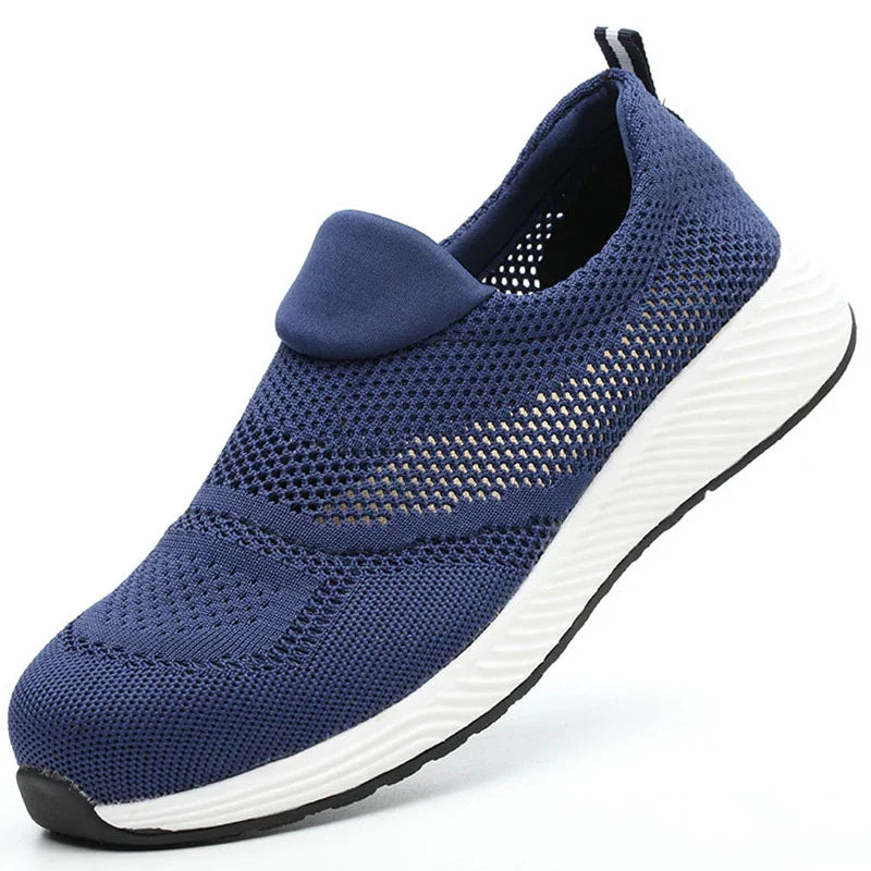 Summer Work Safety Shoes Men Women Safety Boots Breathable Lightweight Work Sneakers Puncture Proof Construction Shoes Size35-46