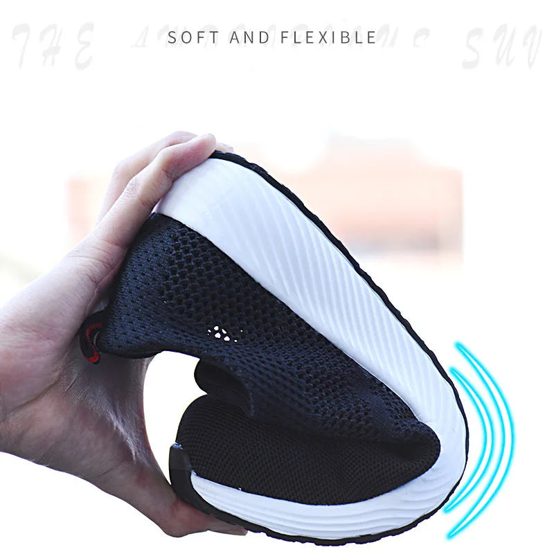 Summer Work Safety Shoes Men Women Safety Boots Breathable Lightweight Work Sneakers Puncture Proof Construction Shoes Size35-46