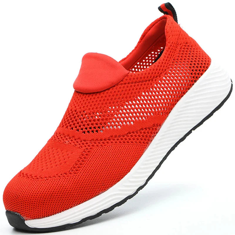 Summer Work Safety Shoes Men Women Safety Boots Breathable Lightweight Work Sneakers Puncture Proof Construction Shoes Size35-46