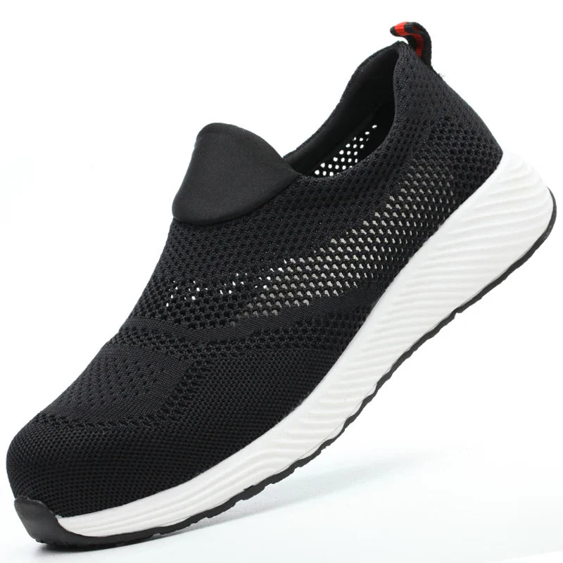 Summer Work Safety Shoes Men Women Safety Boots Breathable Lightweight Work Sneakers Puncture Proof Construction Shoes Size35-46