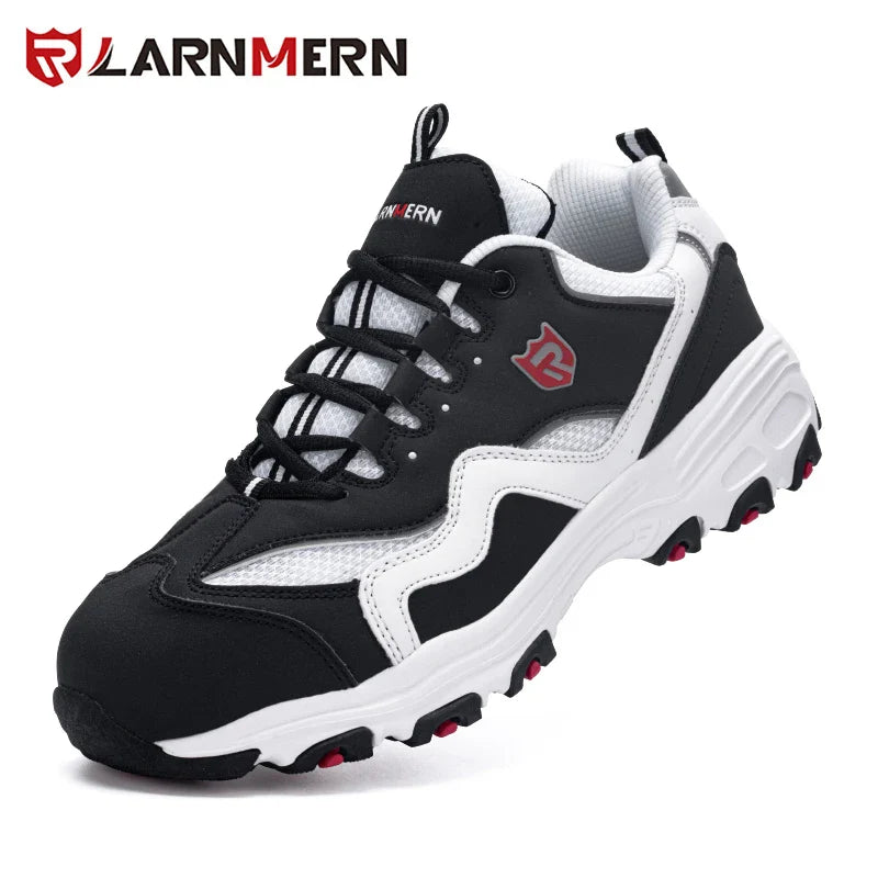 LARNMERN Men's Safety Shoes Work Shoe Steel Toe Comfortable Lightweight Breathable Anti-smashing Anti-puncture Construction Shoe
