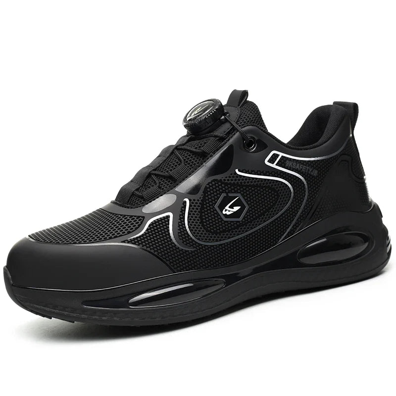 Rotary Button Safety Shoes Men Steel Toe Sneakers Puncture Proof Work Safety Boots Air Cushion Sport Work Shoes Anti-smash Boots