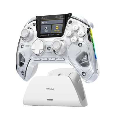 Interactive Wireless Gaming Controller: Hall Effect Stick, RGB Light, 1800mAh, Charging Dock for Switch/PC/iOS/Android