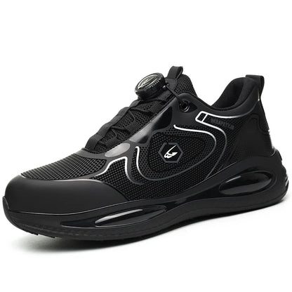 Rotary Button Safety Shoes Men Steel Toe Sneakers Puncture Proof Work Safety Boots Air Cushion Sport Work Shoes Anti-smash Boots