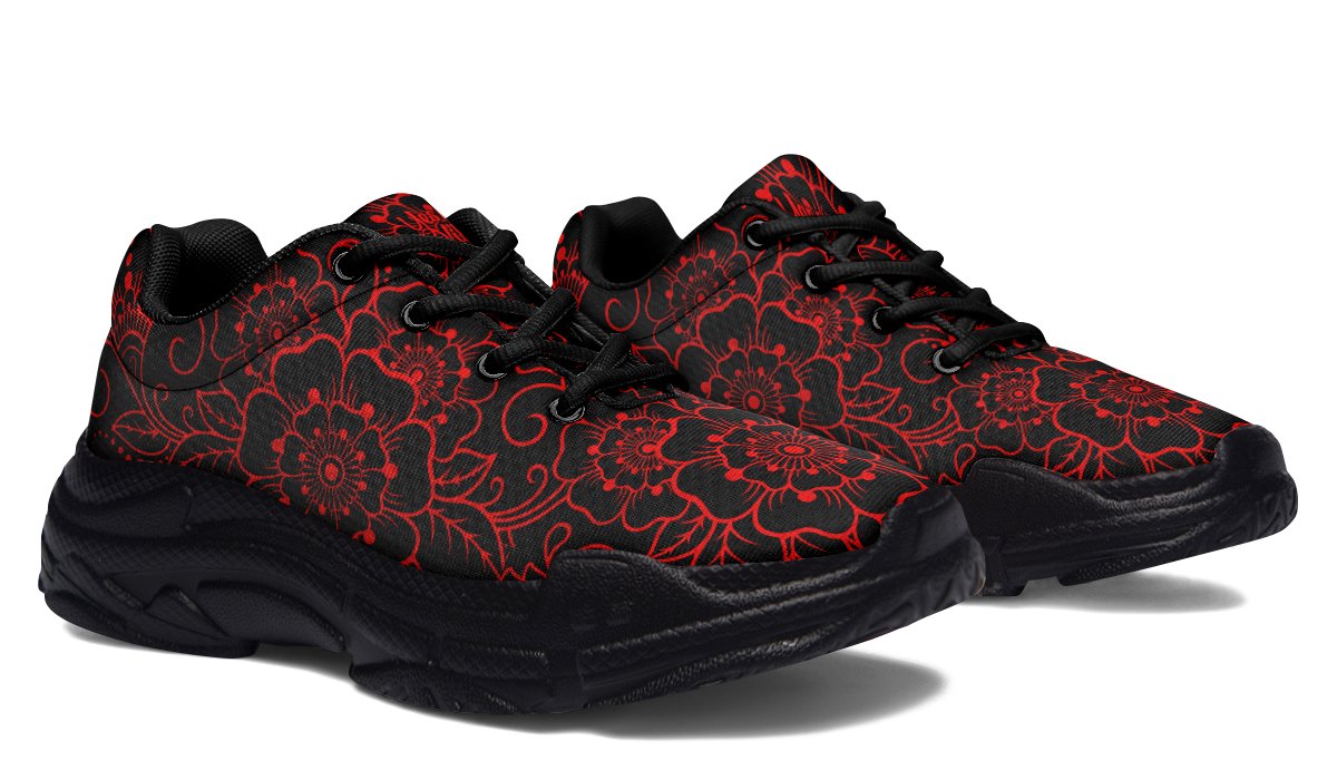 Chunkysneakers-RedMehndiFlowerPattern-YWV-56751-Chunkysneakers-Blk-STR6-YWV.jpg